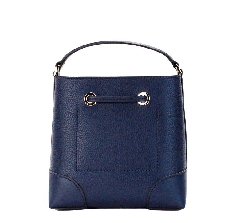 Michael Kors Women's Mercer Small Pebbled Leather Bucket Bag Navy ...