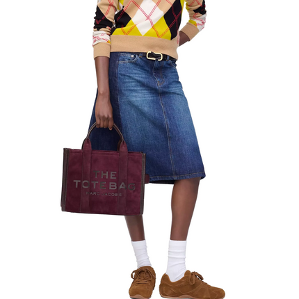 Marc Jacobs Women's The Suede Medium Tote Bag Dark Plum