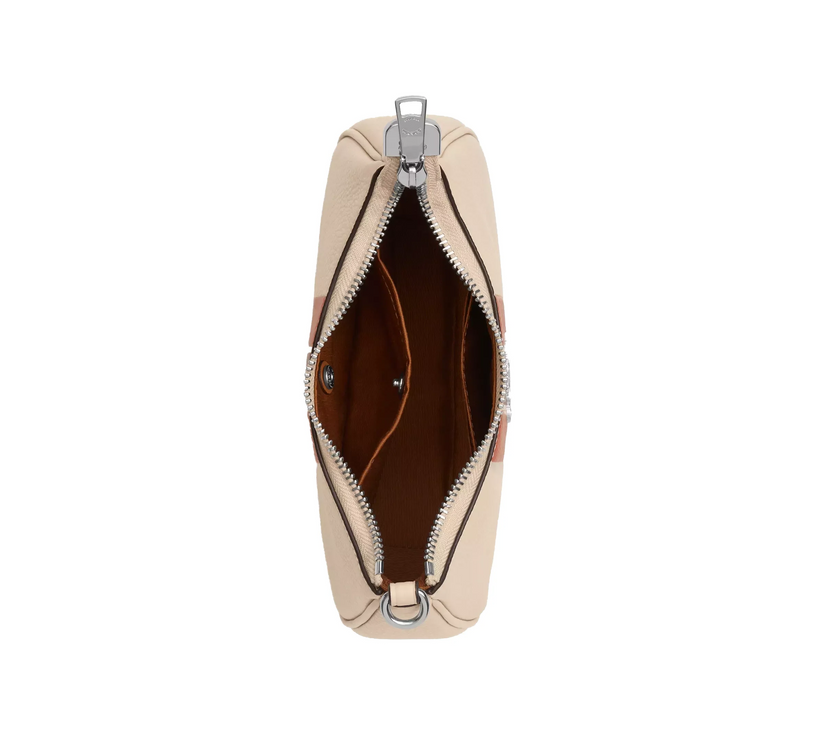 Coach Women's Teri Mini Crossbody Bag With Stripe Silver/Ivory Multi