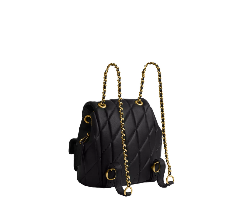 Coach Women's Tabby Backpack With Pillow Quilting Brass/Black