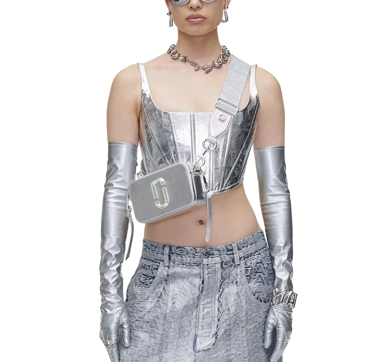 Marc Jacobs Women's The Metallic Snapshot Dtm Silver