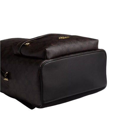 Coach Women's Taylor Small Backpack In Signature Canvas Gold/Walnut/Black