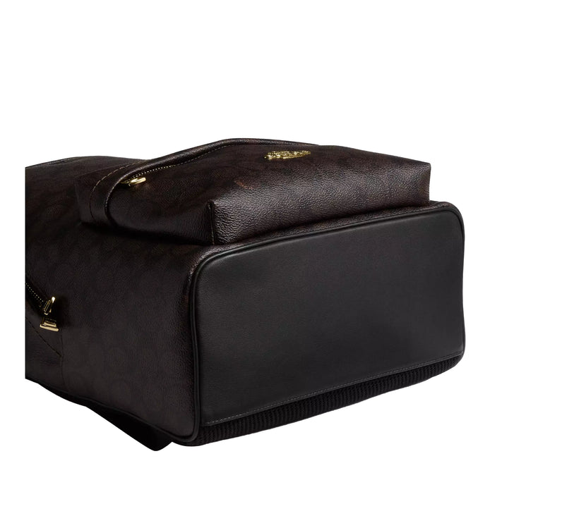 Coach Women's Taylor Small Backpack In Signature Canvas Gold/Walnut/Black