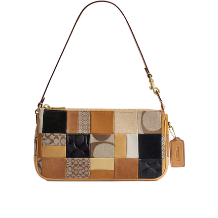 Coach Women's Plaza Bag 25 With Patchwork Brass/Brown Multi