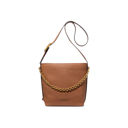 Michael Kors Women's Nolita Small Pebbled Leather Bucket Tote Bag Luggage/Gold