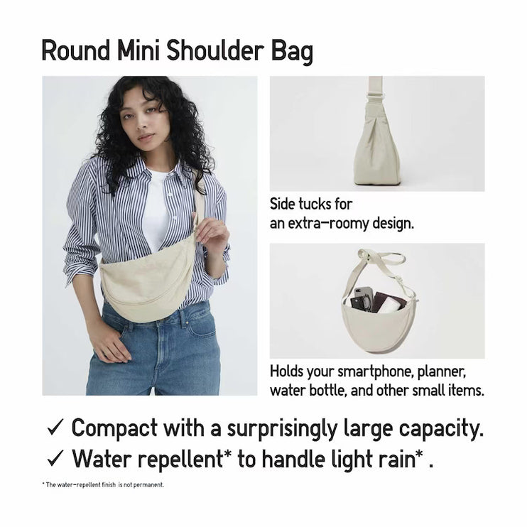 Uniqlo Unisex Round Mini Shoulder Bag 30 Natural