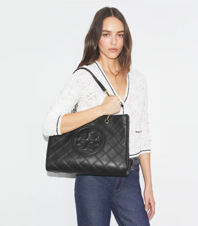 Tory Burch Women's Fleming Soft Chain Tote Black