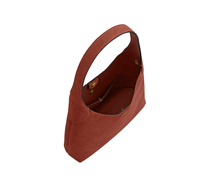 Coach Women's Brooklyn Shoulder Bag 28 Suede/Brass/Clay