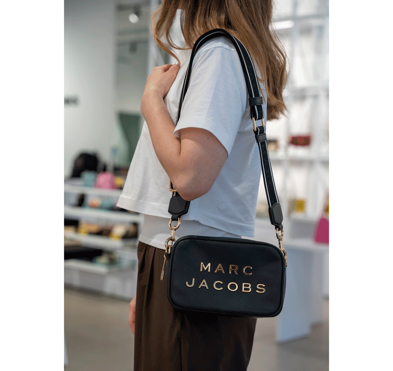Marc Jacobs Women's Flash Leather Crossbody Bag Colorblock Black/Gold