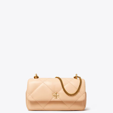 Tory Burch Women's Mini Kira Diamond Quilt Flap Bag Apricot