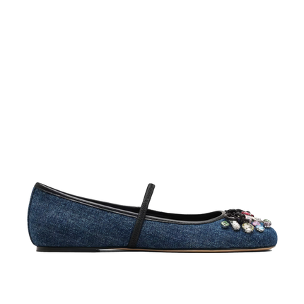 Marc Jacobs Women's The Gem Denim Sabrina Ballerina Blue