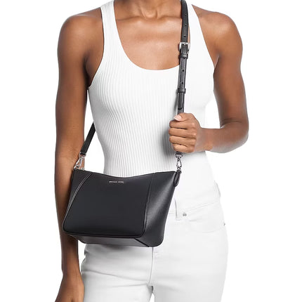 Michael Kors Women's Jet Set Travel Large 3-in-1 Signature Logo Tote Bag Black/Silver