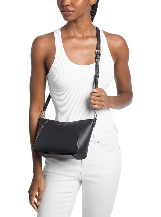 Michael Kors Women's Jet Set Travel Large 3-in-1 Signature Logo Tote Bag Black/Silver