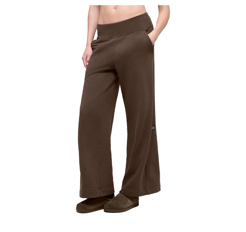 alo Women's Serenity Wide Leg Sweatpant Espresso