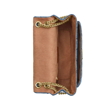 Coach Women's Elodie Crossbody Bag In Regenerative Cotton With Quilting Gold/Indigo