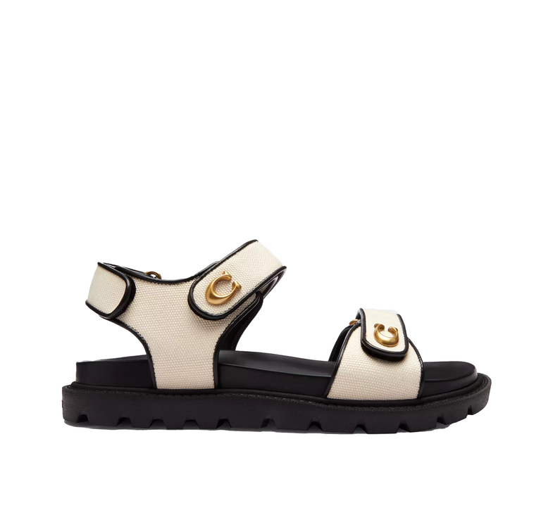 Coach Women's Brynn Sandal Chalk&Black
