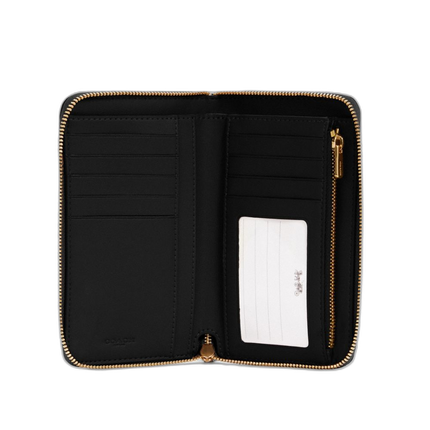 Coach Women's Medium Id Zip Wallet Gold/Black