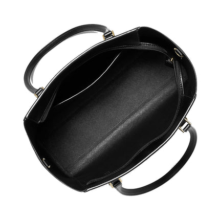 Michael Kors Women's Charlotte Large Saffiano Leather 3-in-1 Tote Bag Black/Gold