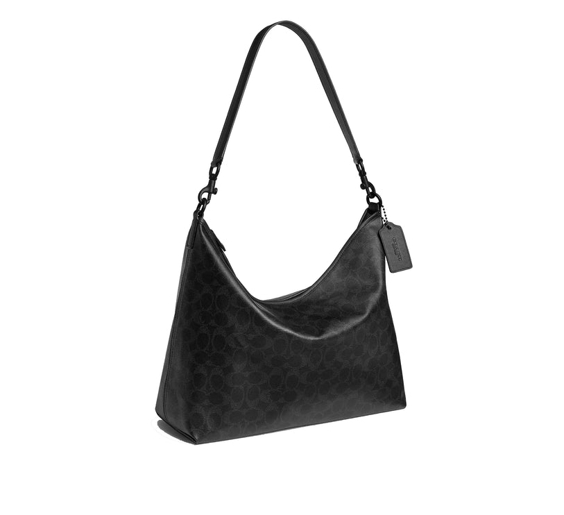 Coach Unisex Laurel Bag 36 In Signature Canvas Matte Black/Black