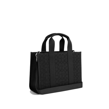 Coach Women's Smith Tote Bag In Signature Jacquard Silver/Black - Hemen Kargoda