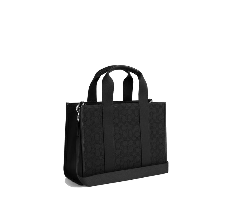 Coach Women's Smith Tote Bag In Signature Jacquard Silver/Black