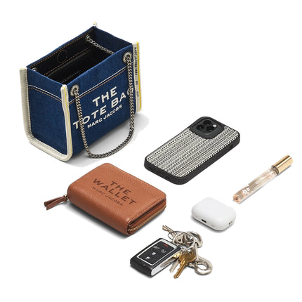 Marc Jacobs Women's The Denim Chain Crossbody Tote Bag Dark Wash