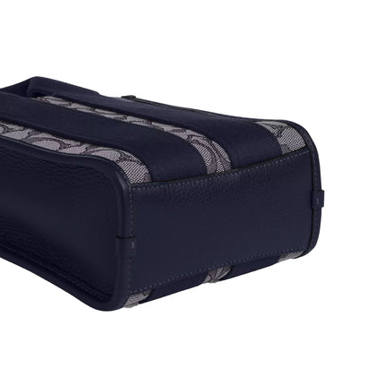 Coach Women's Smith Mini Tote Bag In Signature Jacquard Gold/Navy/Midnight Navy