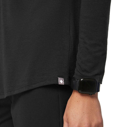 FIGS Women's Supersoft Longsleeve Underscrub Black