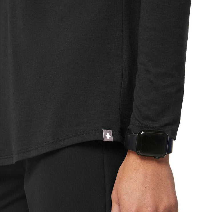 FIGS Women's Supersoft Longsleeve Underscrub Black