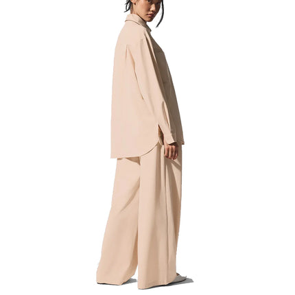 alo Women's Dreamscape Button Down Long Sleeve Macadamia