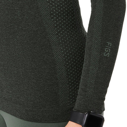FIGS Women's Salta Seamless Longsleeve Underscrub Moss