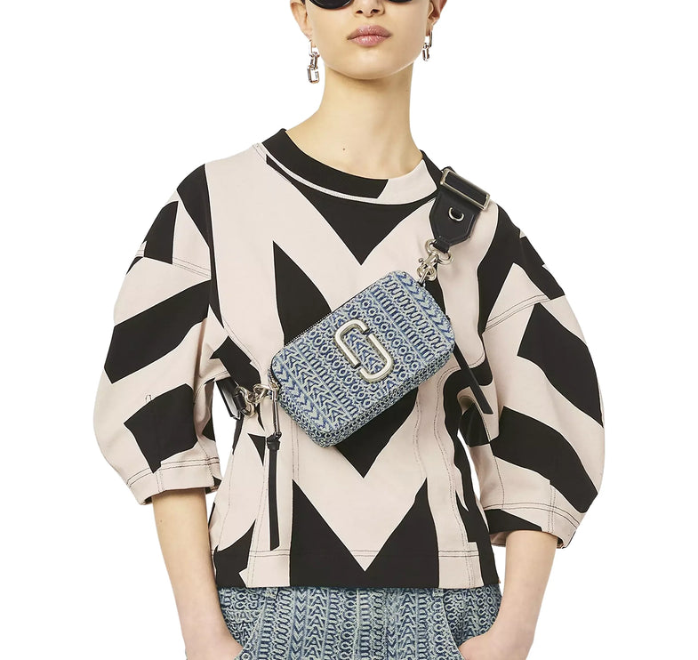 Marc Jacobs Women's The Washed Monogram Denim Snapshot Multi