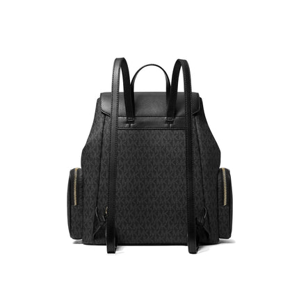 Michael Kors Women's Jet Set Large Logo Backpack Black/Gold