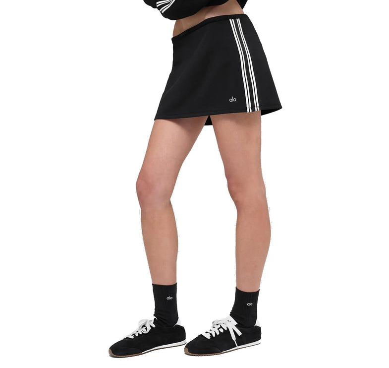 alo Women's Track Star Mini Skirt Black