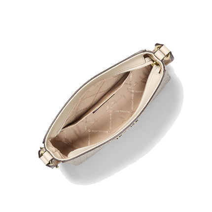 Michael Kors Women's Jet Set Travel Small Signature Logo Messenger Bag Light Cream Multi