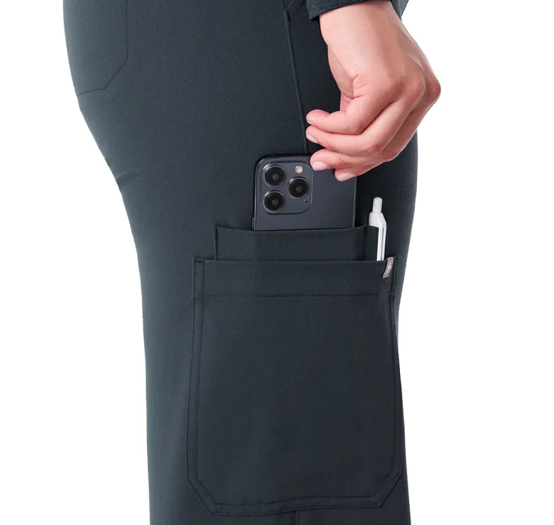 FIGS Women's High Waisted Isabel Wide Leg Scrub Pants Dark Harbor