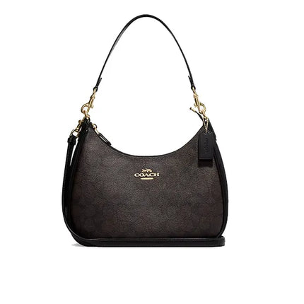 Coach Women's Teri Hobo In Signature Canvas Gold/Brown Black - Hemen Kargoda