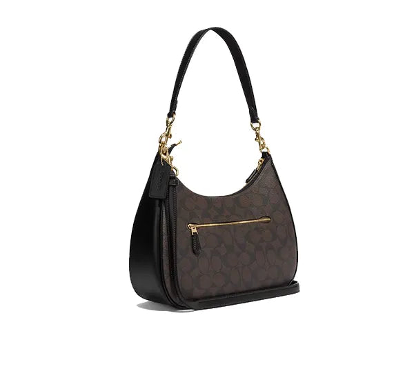 Coach Women's Teri Hobo In Signature Canvas Gold/Brown Black - Hemen Kargoda