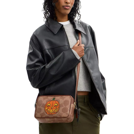 Coach Women's Jamie Camera Bag In Signature Canvas With Halloween Print Gold/Tan Multi