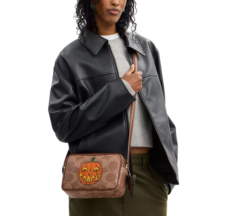 Coach Women's Jamie Camera Bag In Signature Canvas With Halloween Print Gold/Tan Multi