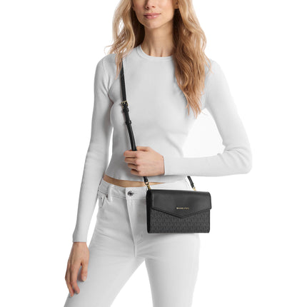 Michael Kors Women's Charlotte Large Saffiano Leather 3-in-1 Tote Bag Black/Gold