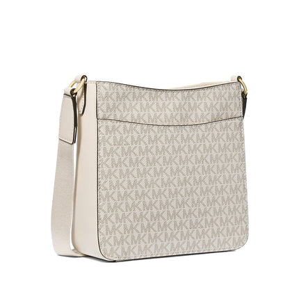 Michael Kors Women's Jet Set Travel Small Signature Logo Messenger Bag Light Cream Multi