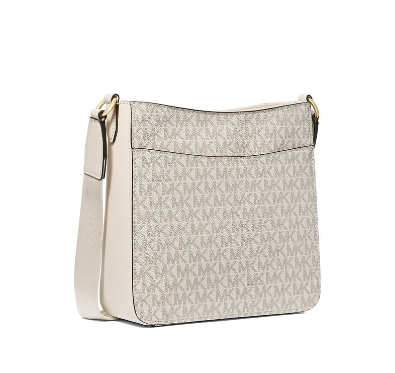 Michael Kors Women's Jet Set Travel Small Signature Logo Messenger Bag Light Cream Multi