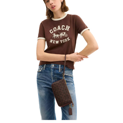 Coach Women's Plaza Bag In Signature Canvas Brass/Maple