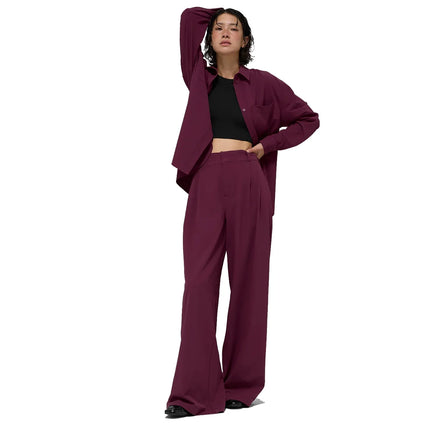 alo Women's Dreamscape Button Down Long Sleeve Burgundy - Hemen Kargoda