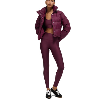 alo Women's Gold Rush Puffer Burgundy