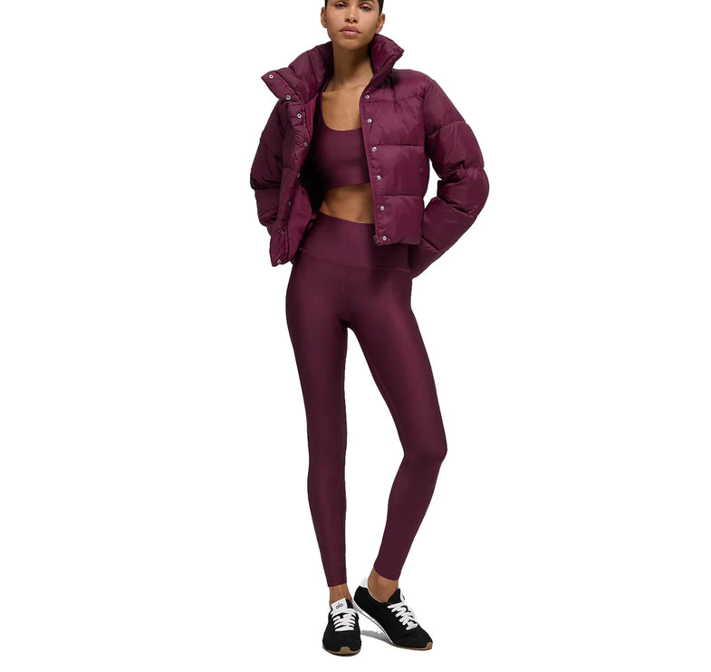 alo Women's Gold Rush Puffer Burgundy