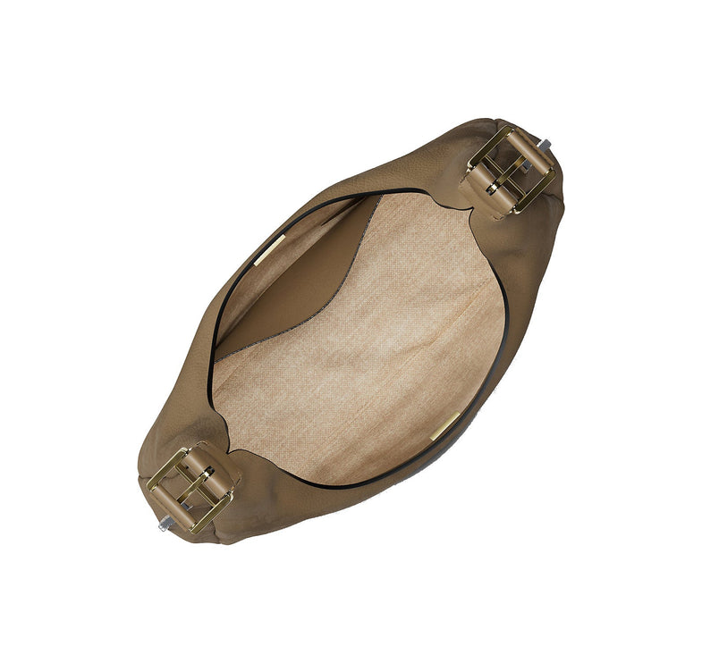 Michael Kors Women's Nolita Large Nubuck Hobo Shoulder Bag Husk