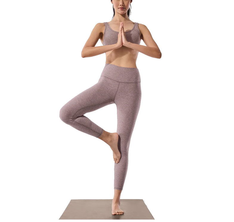 alo Women's Alosoft High-Waist 7/8 Highlight Legging Dark Pink Quartz Heather