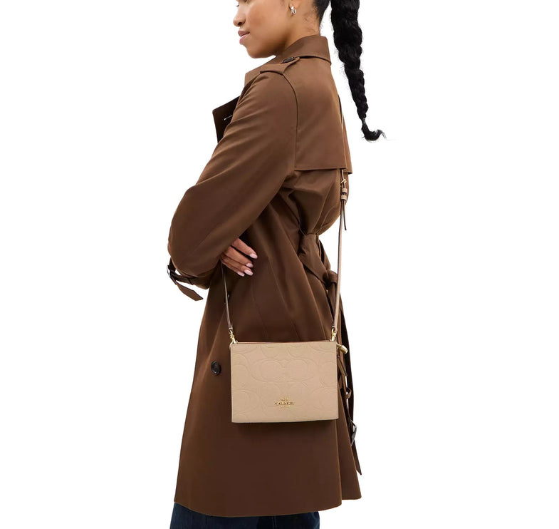 Coach Women's Slim Crossbody Bag In Signature Leather Gold/Oat